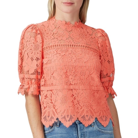 SAYLOR Azealia Top Burnt Coral Lace Size Small - Picture 2 of 9